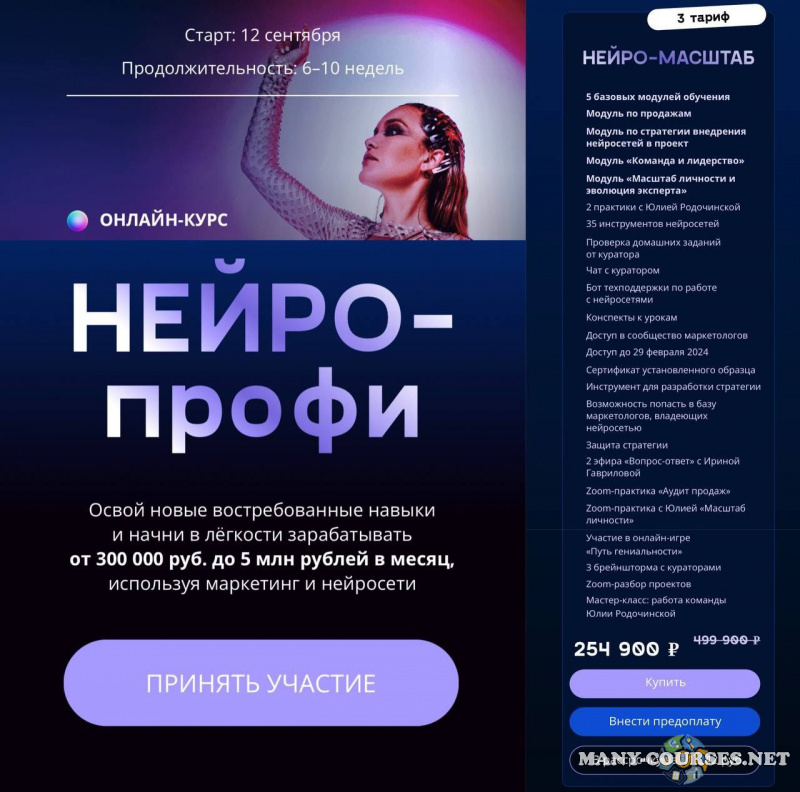 Julia Marketing / Юлия Родочинская  - Нейро профи. Тариф Нейро-масштаб