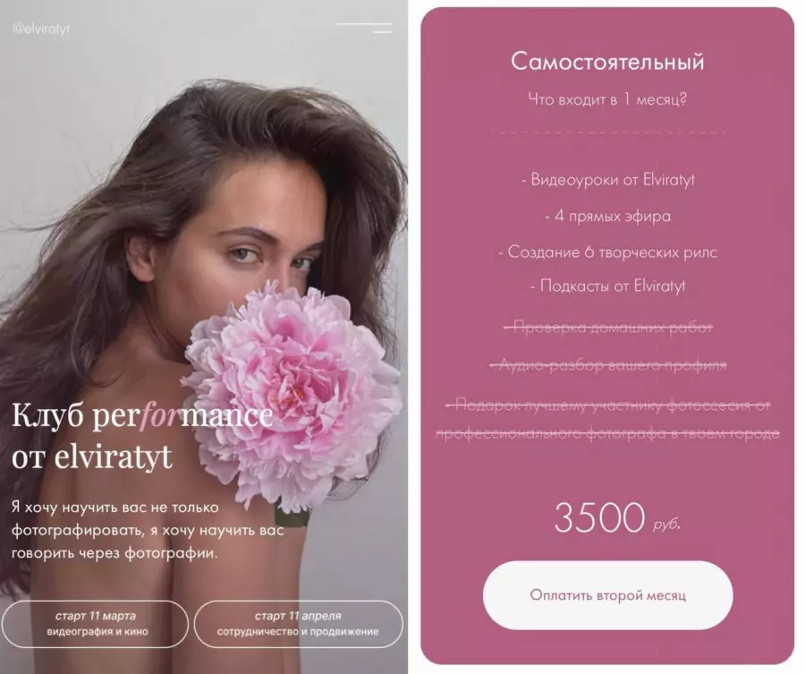 Эльвира Валиева - Клуб performance. Тариф Самостоятельный