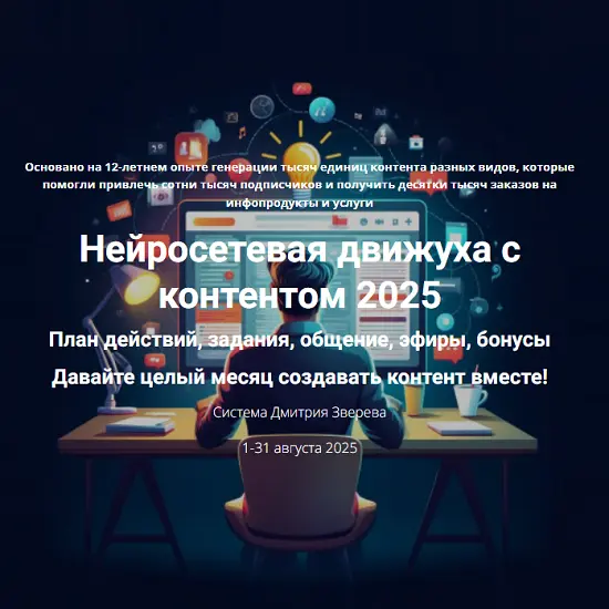 Дмитрий Зверев - Нейросетевая движуха с контентом. Стандарт участие в Движухе (2025)