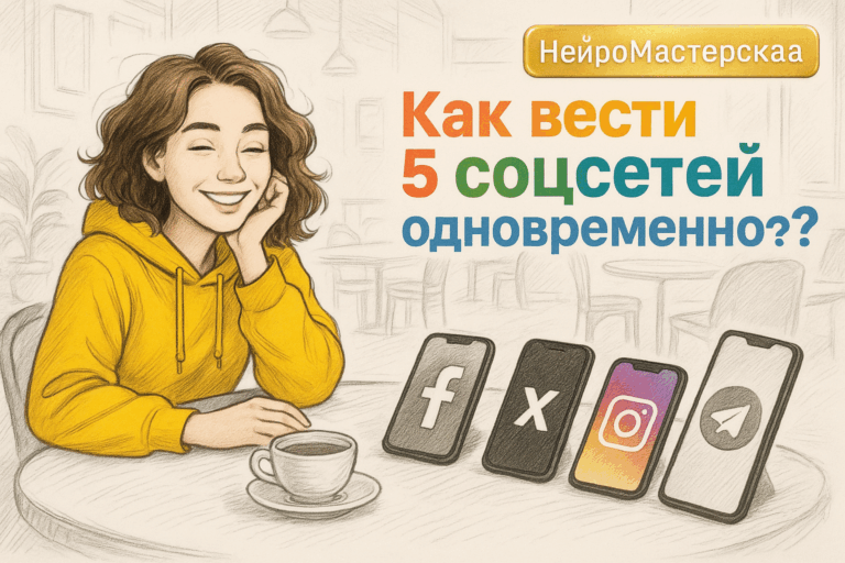 НейроМастерская / Оксана Солдатова - Как вести 5+ соцсетей одновременно — без рутинных постов и без помощи SMM-щика. 1месяц
