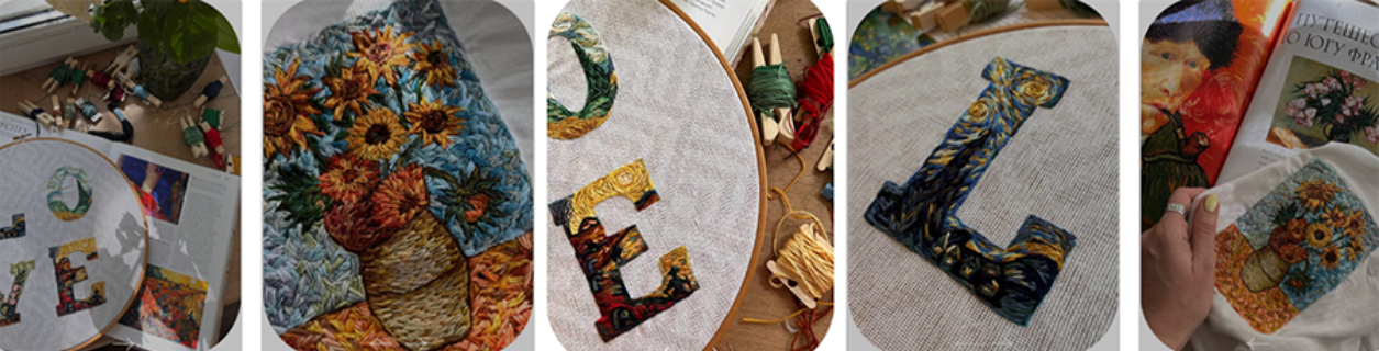 Вышивка / Анна Стукалова - Вышивка по маслу. Гладь в стиле Ван Гога