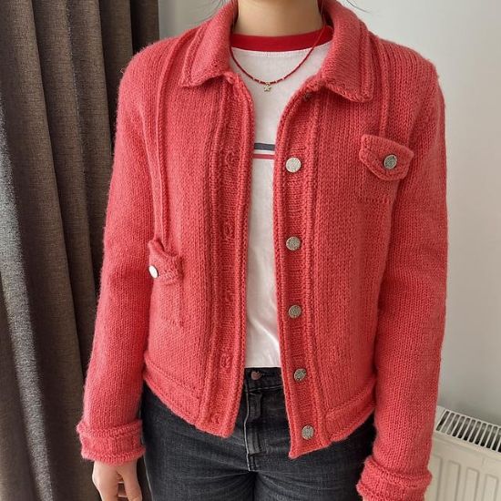 Вяжи.ру - Hinterm Stein ― Вязаный спицами жакет в стиле джинсовой куртки White Jeans