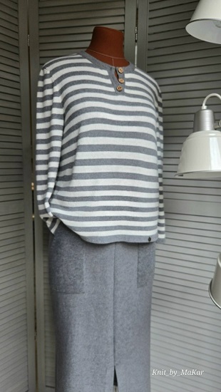 Машинное вязание - Татьяна Макаренко → Джемпер Полосатый ребус