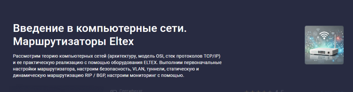 Stepik / Денис Корчагин - Введение в компьютерные сети. Маршрутизаторы Eltex