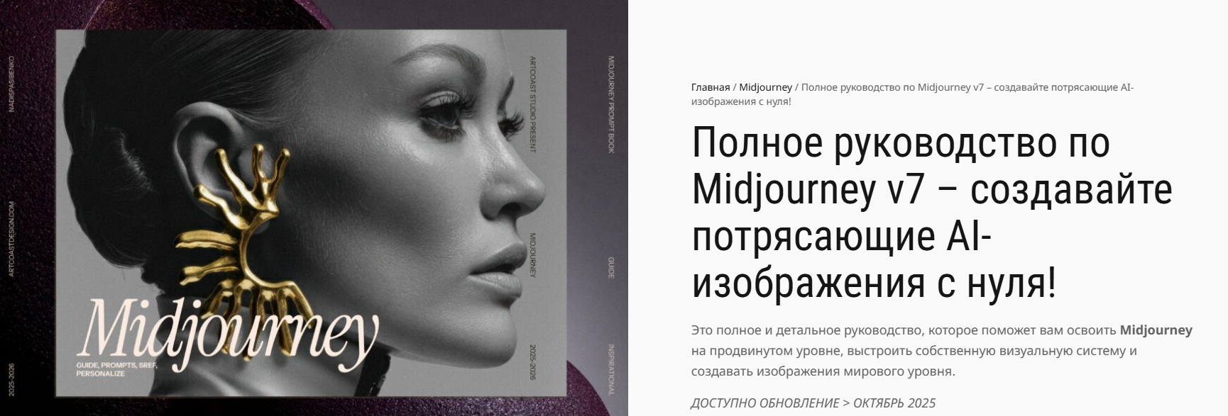 Арткост - Дмитрий Машкин, Нади Спасибенко → Полное руководство по Midjourney v7