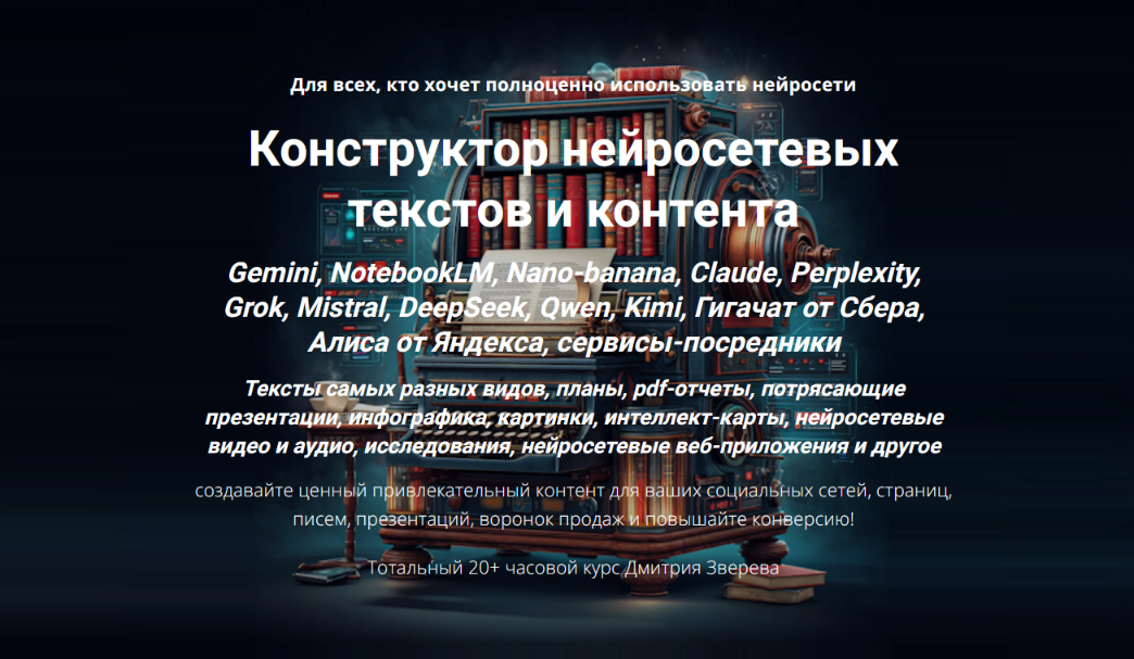 Дмитрий Зверев - Конструктор нейросетевых текстов и контента. Тариф Все сразу