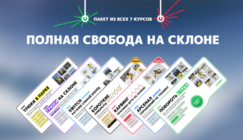 Сергей Дрознин - Обучение катанию на горных лыжах. Пакет из всех 7 курсов