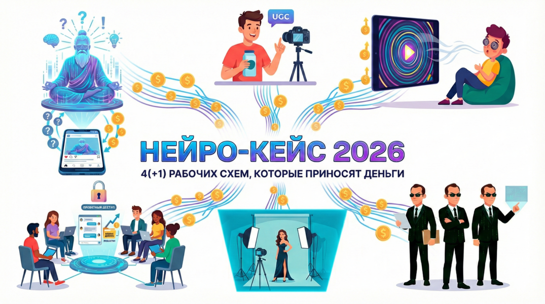 Нейро / Авторская - Кейс: 4 (+1) рабочих моделей заработка